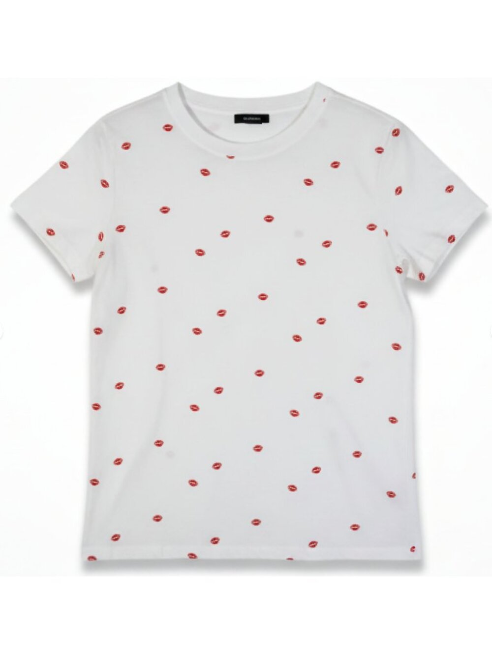 Halogen Graphic Tee Size S NWT White Red Lips Print Short Sleeve Top